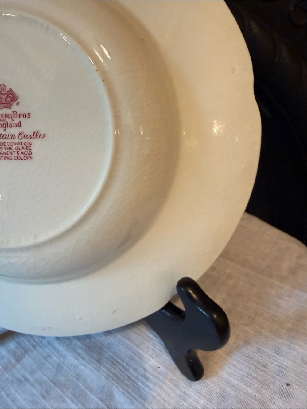Johnson Bros Vintage Red Transferware Wide Soup Bowl Plate Wall Mismatched China